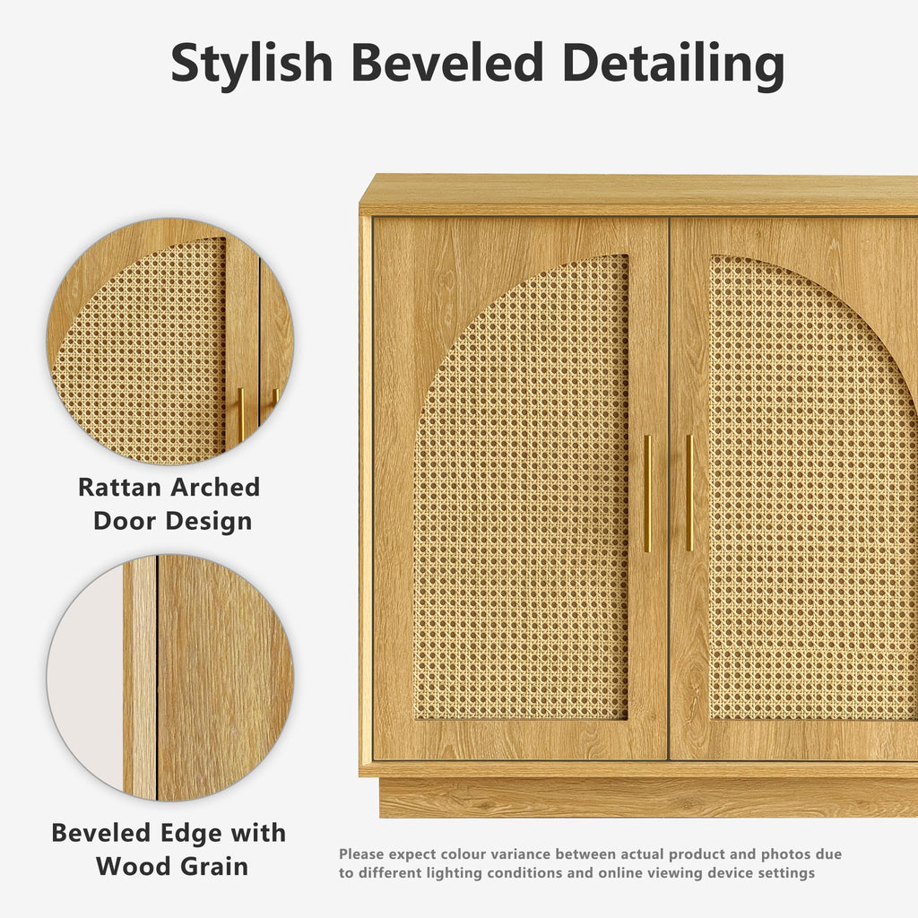 31.5" Sideboard Buffet Cabinet with Storage, Light Oak, 2pcs