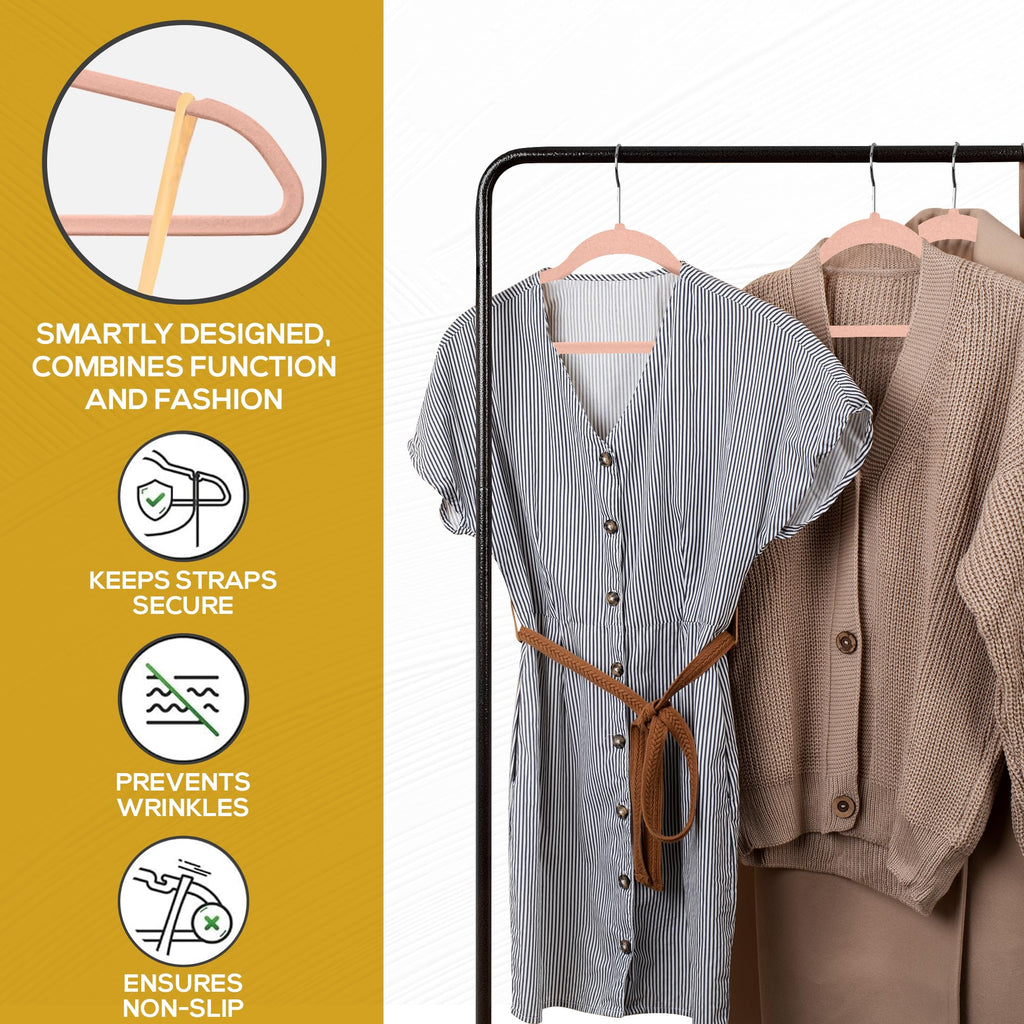 50 Pack New Premium Quality Velvet Hangers Ultra Thin Non Slip Adult Felt Space Saving Hangers for Closet Heavy Duty
