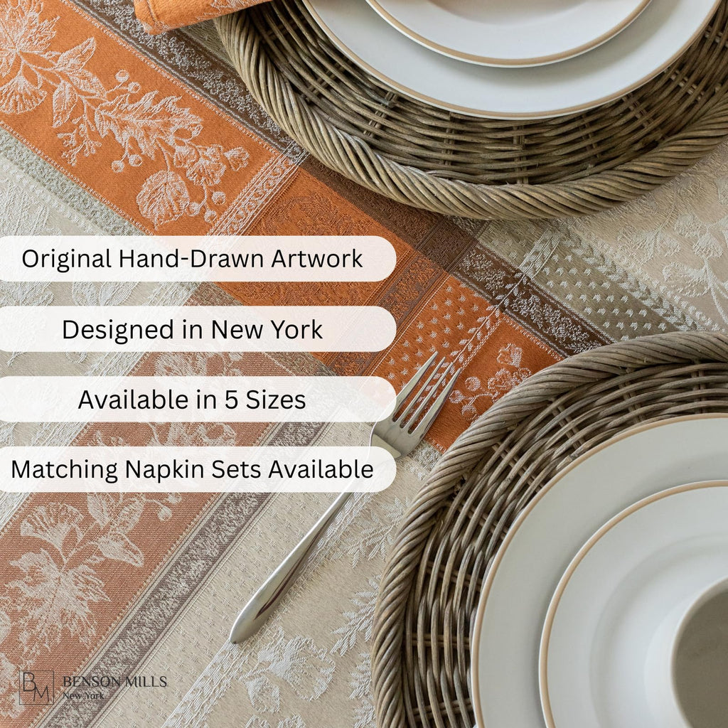 Heirloom Harvest Tablecloth (Terracotta 60"x 84" Rectangular)