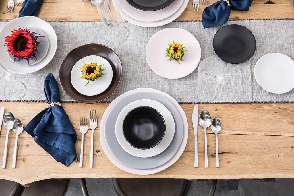 Vitraluxe Dinnerware Heirloom Matte Finish Salad Plate 8-Inch, Linen, Set of 4 - STN.8000.4.02