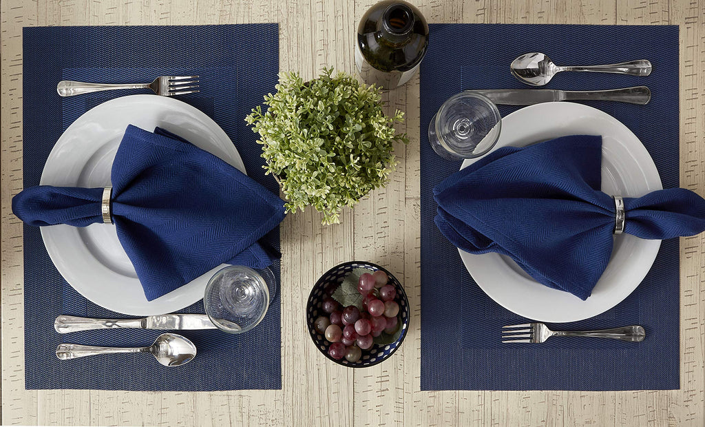 Vinyl Tabletop Collection, Placemat Set, 13x17.25, Nautical Blue, 6 Piece