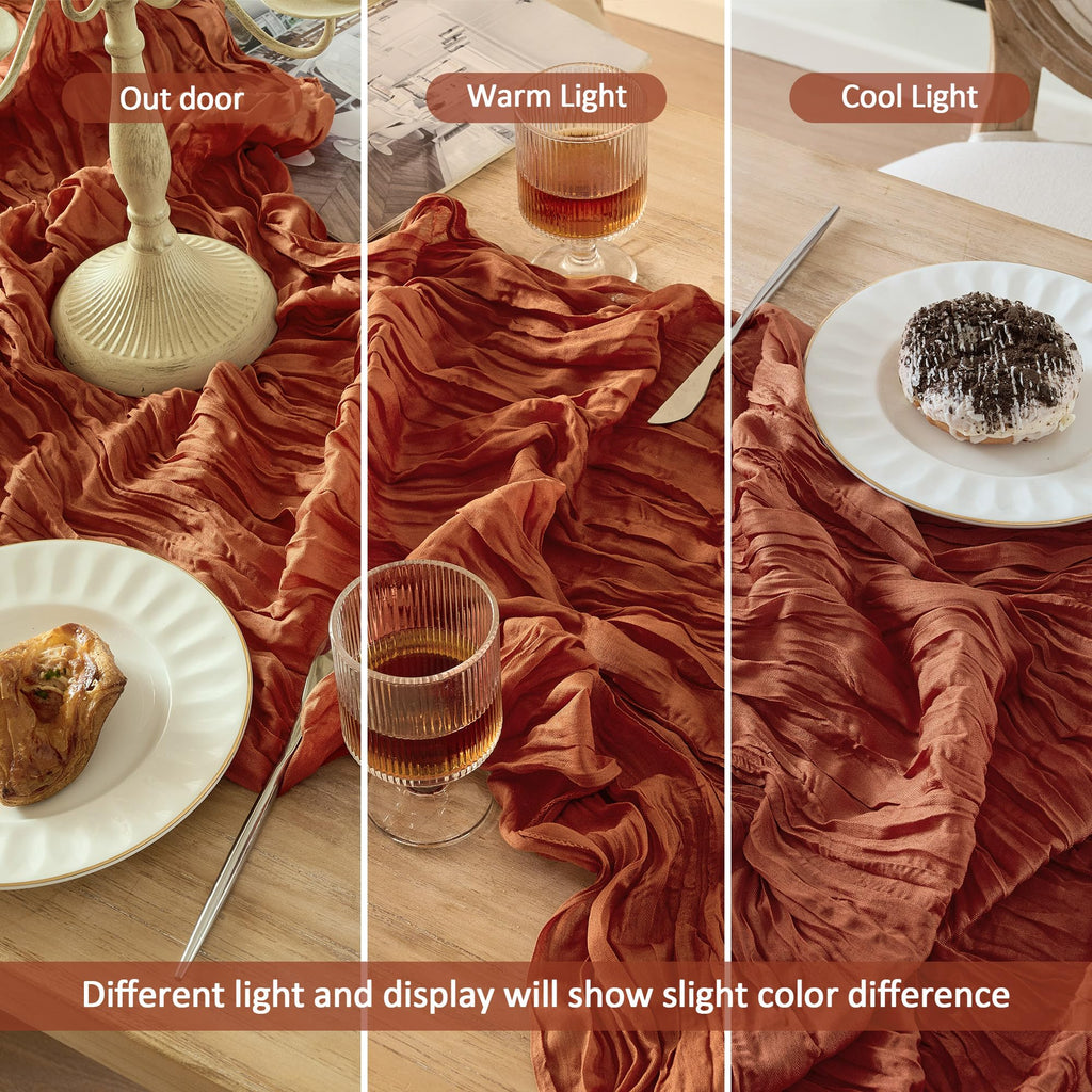 12 Pack Terracotta Cheesecloth Table Runner Boho Gauze Fall Decor