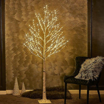 Lighted Birch Tree 6FT 330L Warm White Fairy Lights, White Twig Tree Lights for Indoor Outdoor Home Thanksgiving