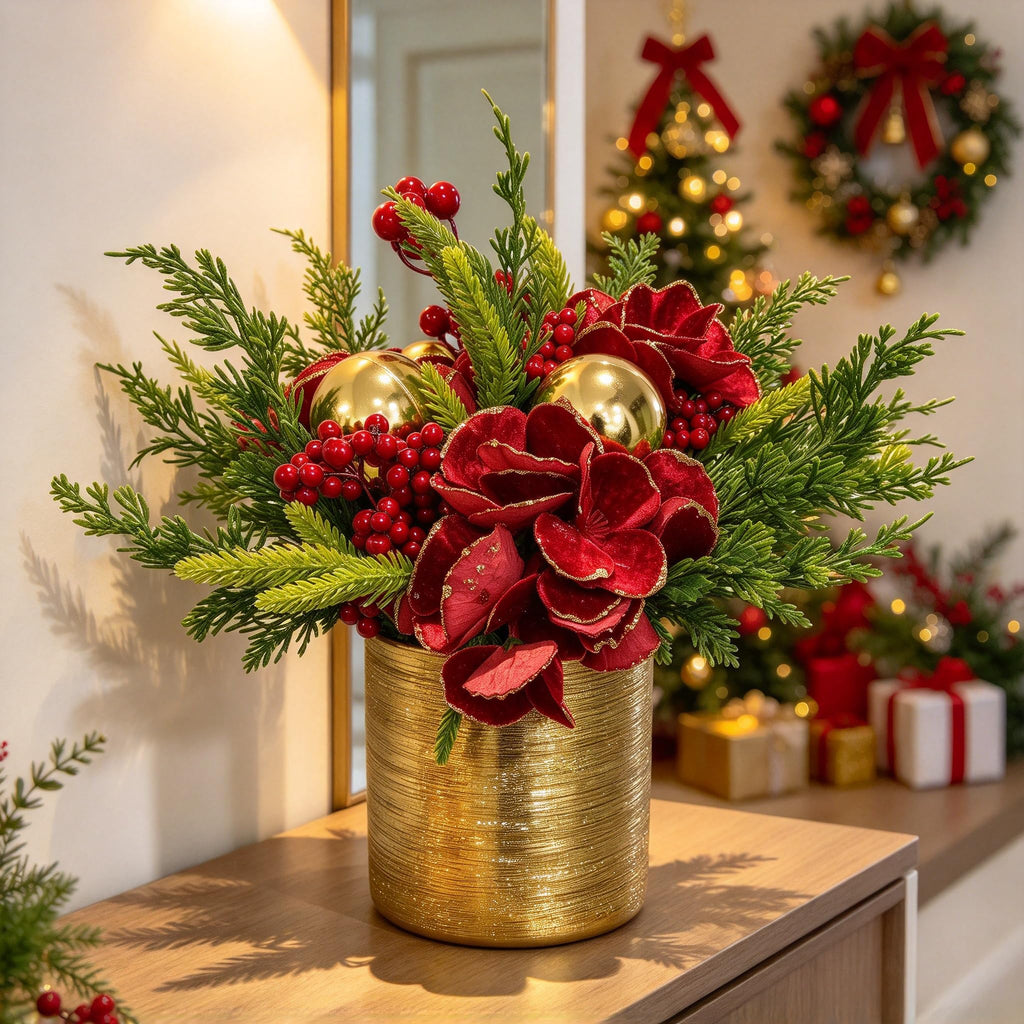 Mini Christmas Tree, Artificial Potted Christmas Tree for Tables Desk Decor