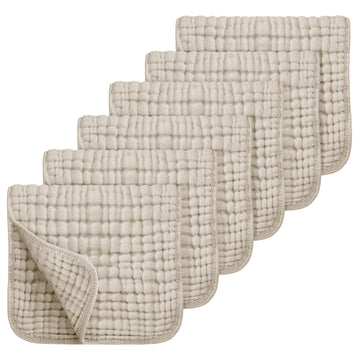 Muslin Baby Burp Cloths, Absorbent Brup Rags 6 Pack Set for Baby