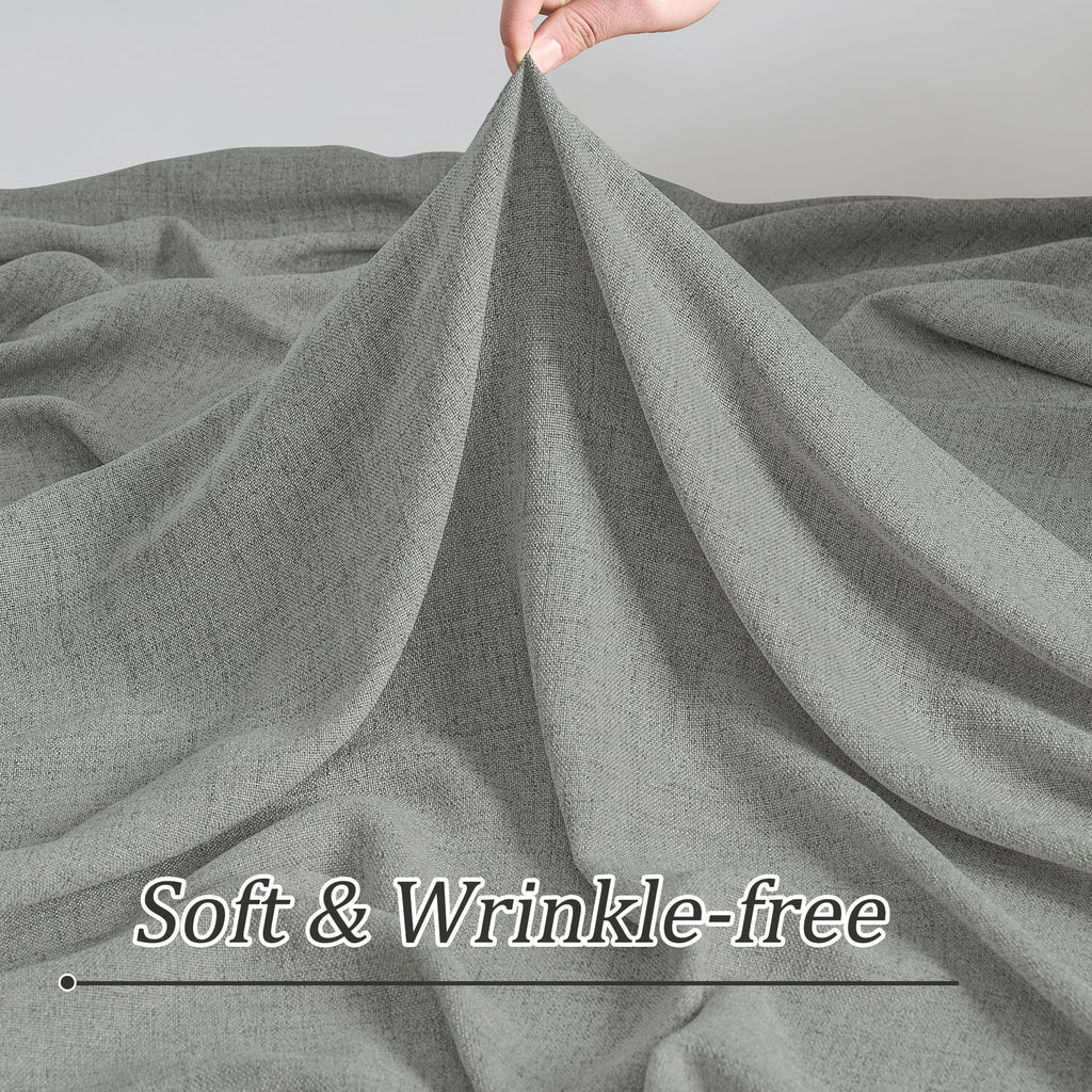 2 Panels Set Extra Long 130 Inch Curtains, Grey, 42" Wide by 130"
