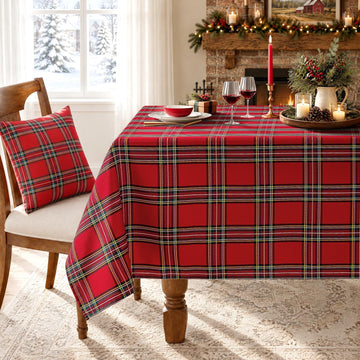 Christmas Checkered Tablecloth Rectangle Christmas Tablecloth Washable