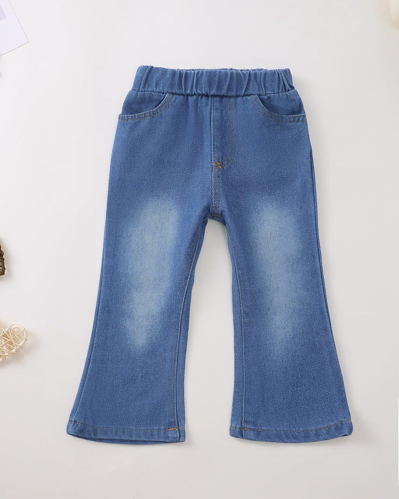 Toddler Baby Girl Clothes Kids Outfits Ruffle Heart Sweatshirt Jeans Denim Pants Set Little Girls Clothing