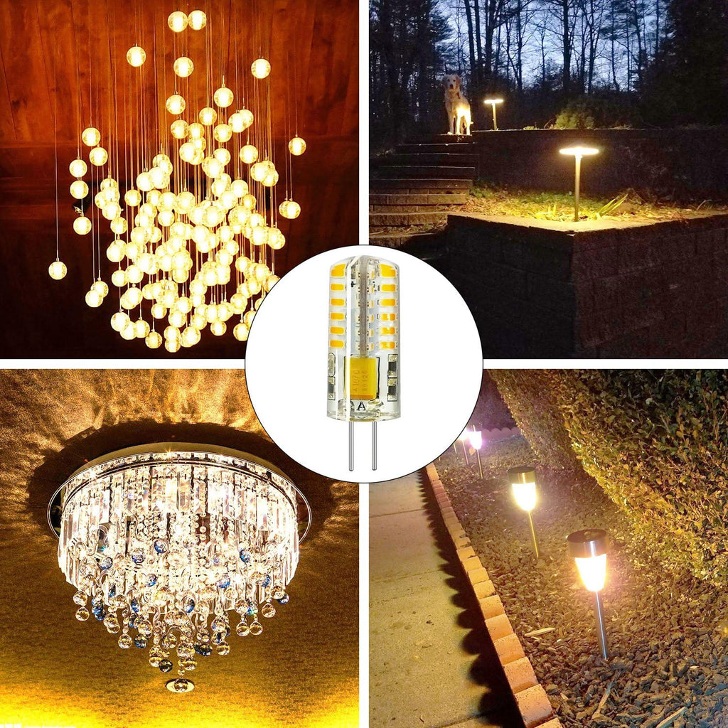 10pcs G4 LED Bulbs JC Bi-Pin Base Light Bulbs 3W AC/DC 12V 20W-30W T3 Halogen Bulb Replacement Landscape Bulbs(Warm