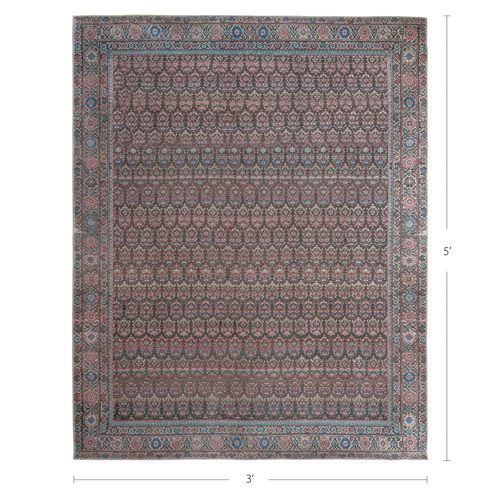 Blooming Bouquet Maroon Red Accent Rug - Persian-inspired design