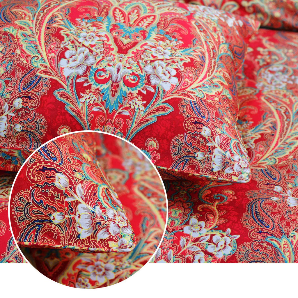 Luxury 3Pcs Paisley Medallion Duvet Cover Sets California King Size Damask Bedding Set Boho 100% Egyptian Cotton