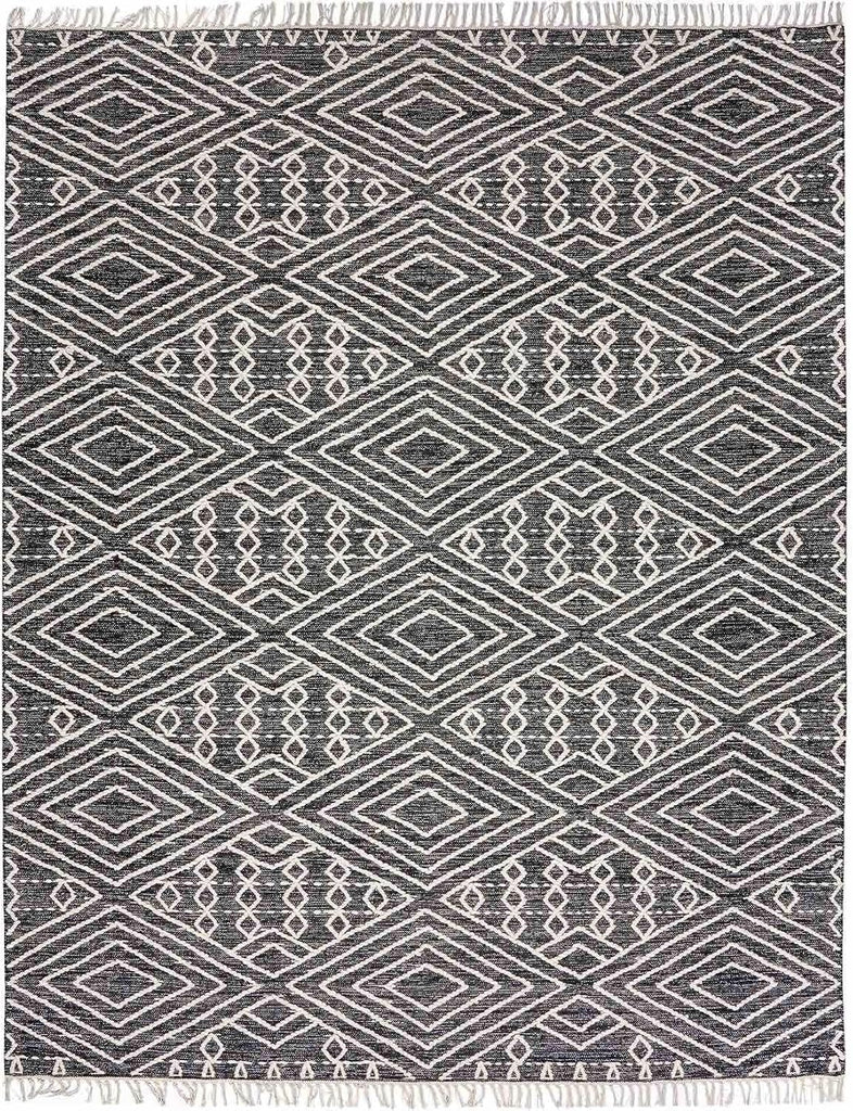 Sumac Living Room, Bedroom Area Rug - Geometric Diamond Tribal Trellis Border - Bohemian Transitional Tribal Boho