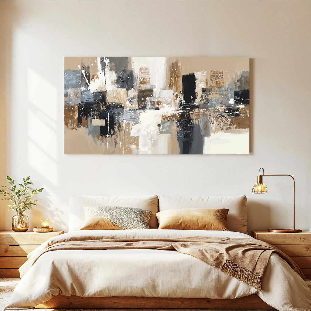 Black Abstract Canvas Wall Art Decor 20×40 Inch