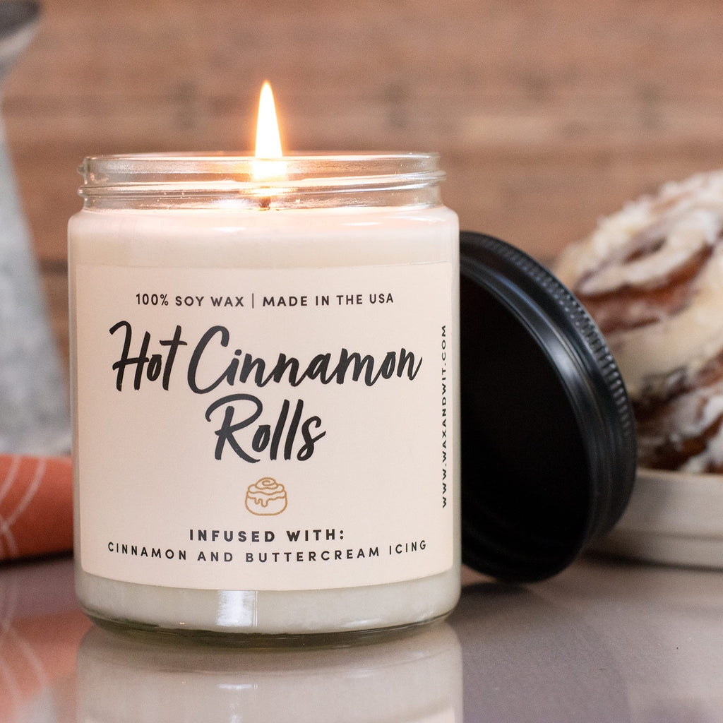 Cinnamon Roll Candle, 9 oz Soy Jar, Buttercream Bakery Scent