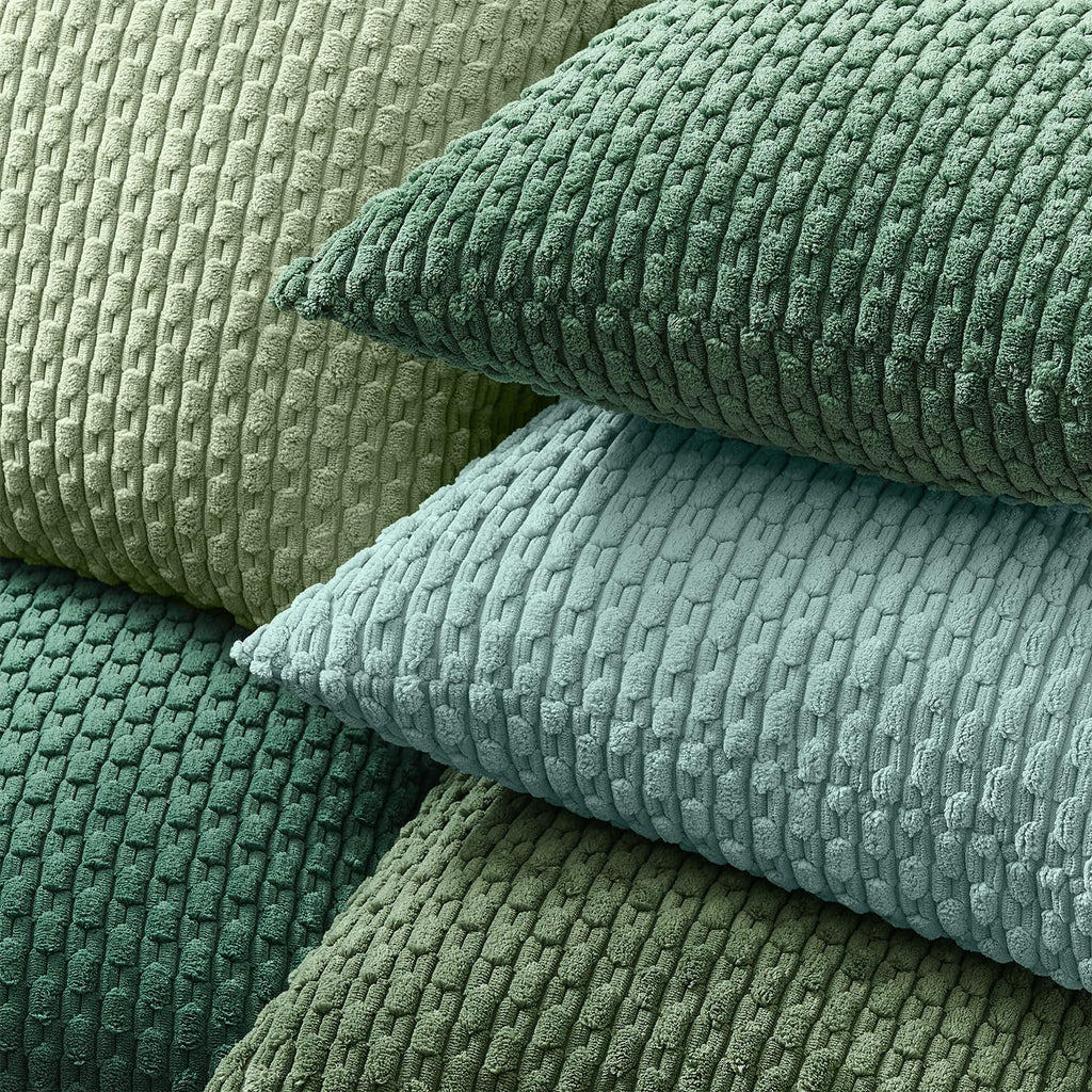 Soft Corduroy 28x28 Inch Pillow Covers 2 Pack, Sage Green