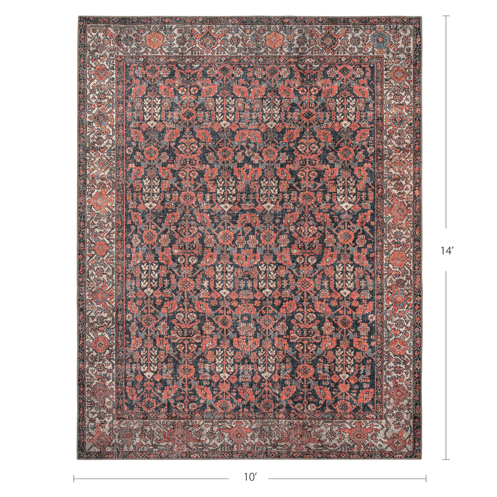 Snap Dragon 10' x 14' Red & Black Area Rug - Persian-inspired design