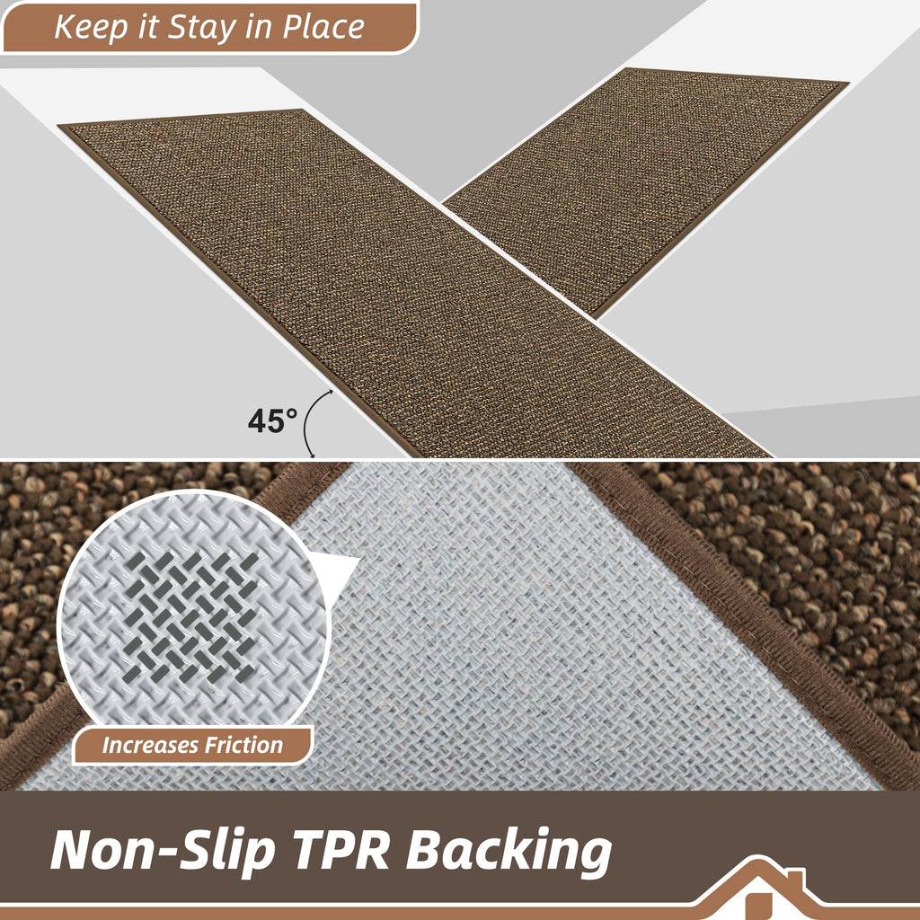 Hallway Runner Rugs, Hallway Rug Non-Slip Washable, Brown