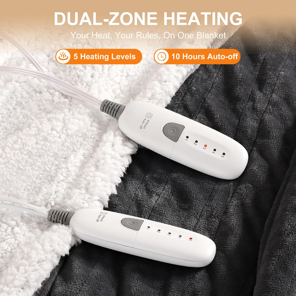 Heated Blanket 84X90" Electric Blanket Dual Control