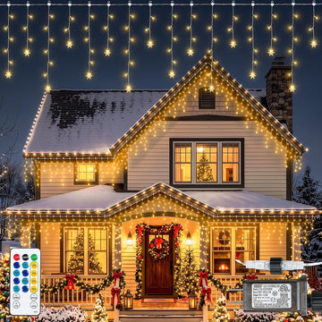 8.2FT 80 Count Warm White Christmas Snowflake Icicle Fairy Lights