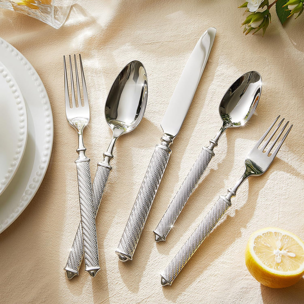 Silverware Set, 5 Piece Flatware Set, 18/10 Stainless Steel