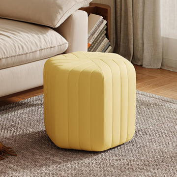 18.5" Hexagonal Pouf Ottoman Upholstered, Velvet Footrest Rest Stools Modern Sofa Footrest Entryway Shoe Changing