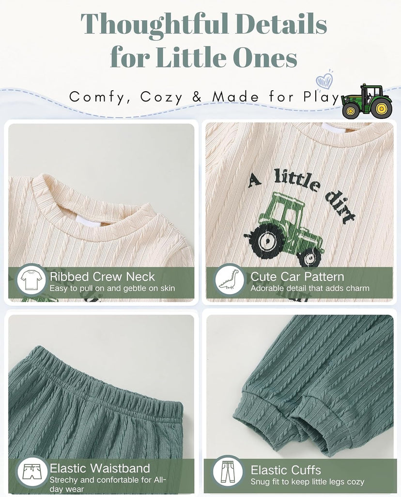 Toddler Baby Boy Clothes Kint Sweatshirt and Pants Outfits