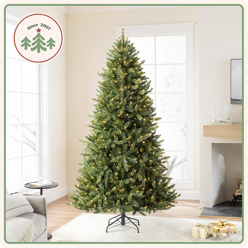 Heritage Balsam Spruce - Artificial Indoor Christmas Tree, Hinged Branches, Holiday Decor, LED Clear