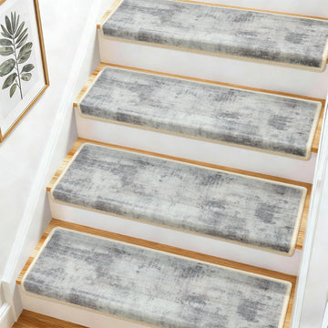 Bullnose Stair Treads for Wooden Steps, Non-Slip Carpet Stair Treads