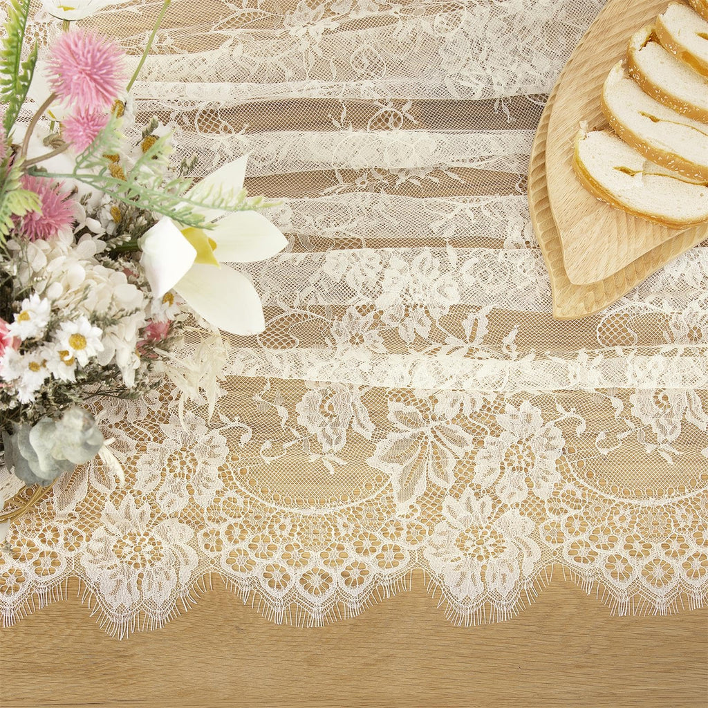Lace Tablecloth 5 Pack Ivory Wedding Table Cloth 60 x 120 Inch