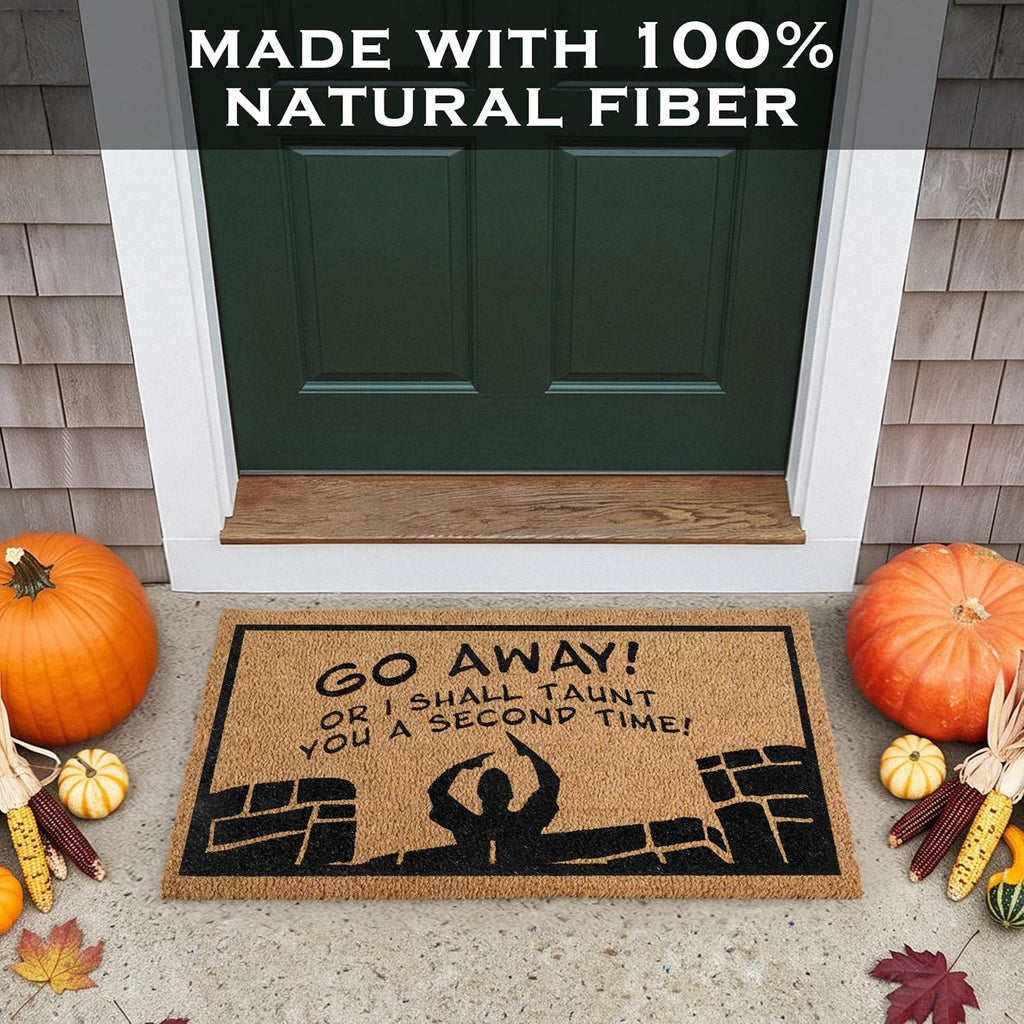 Go Away or I Shall Taunt You 30x17 Inch, Monty Doormat Coir Welcome Mat