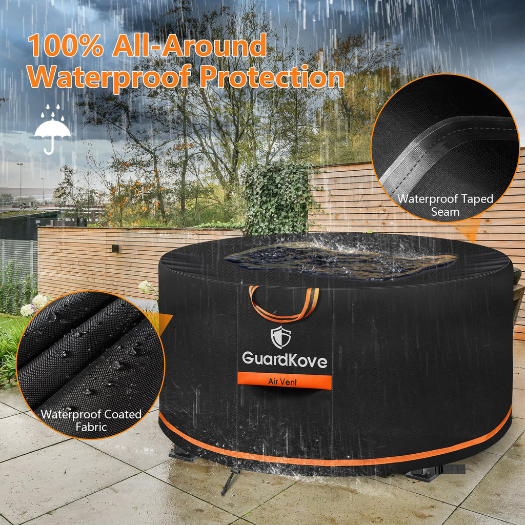 Upgraded 1000D Heavy Duty Fabric] 36 inch Fire Pit Cover Round
