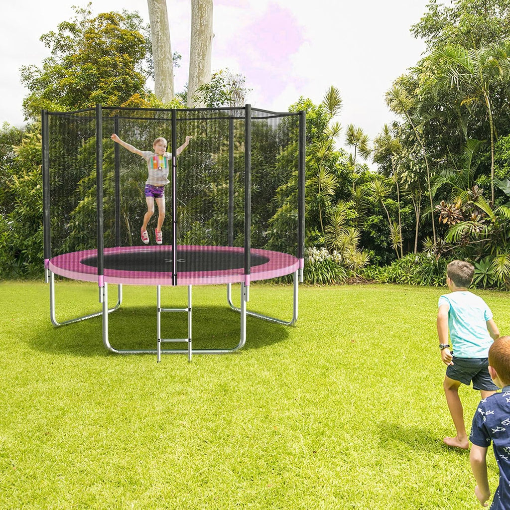 Trampoline with Net for Kids Outdoor 8 10 12 14 15FT ASTM 400LBS | Combo Bounce Jump for Kids and Adults Backyard
