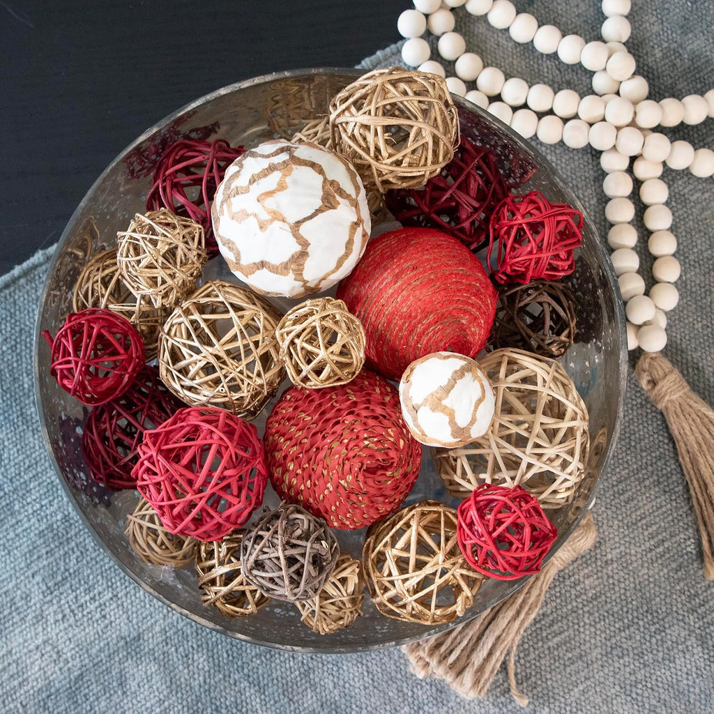 Decorative Balls Orbs Bag (Red Gold)