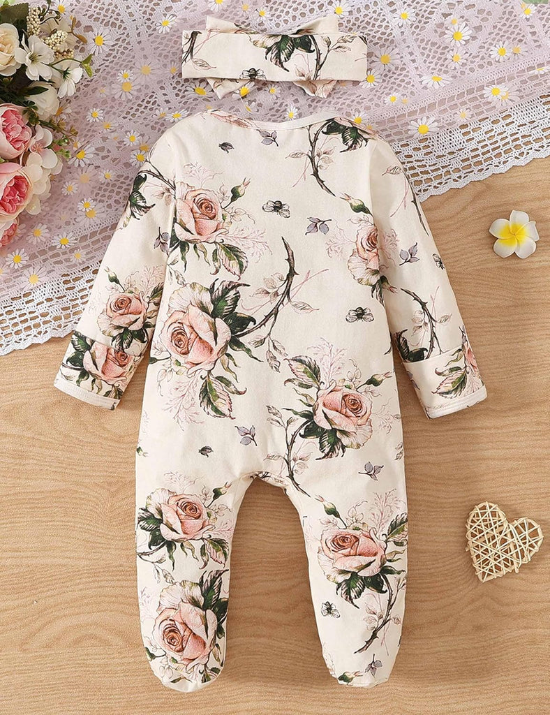 Newborn Baby Girl Clothes Ruffle Jumpsuit Romper Infant Coming Home Outfit for Baby Girl