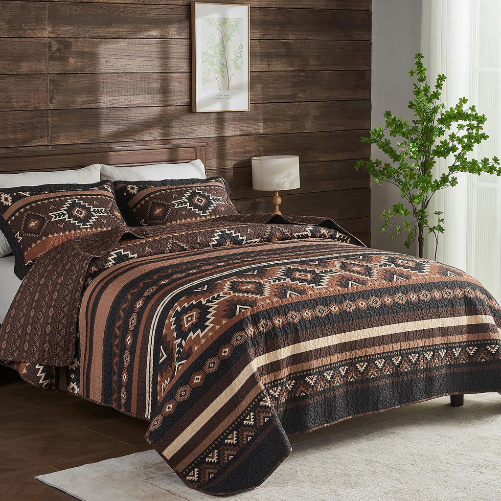 100% Cotton Quilt Set, Southwestern Aztec Bedspreads