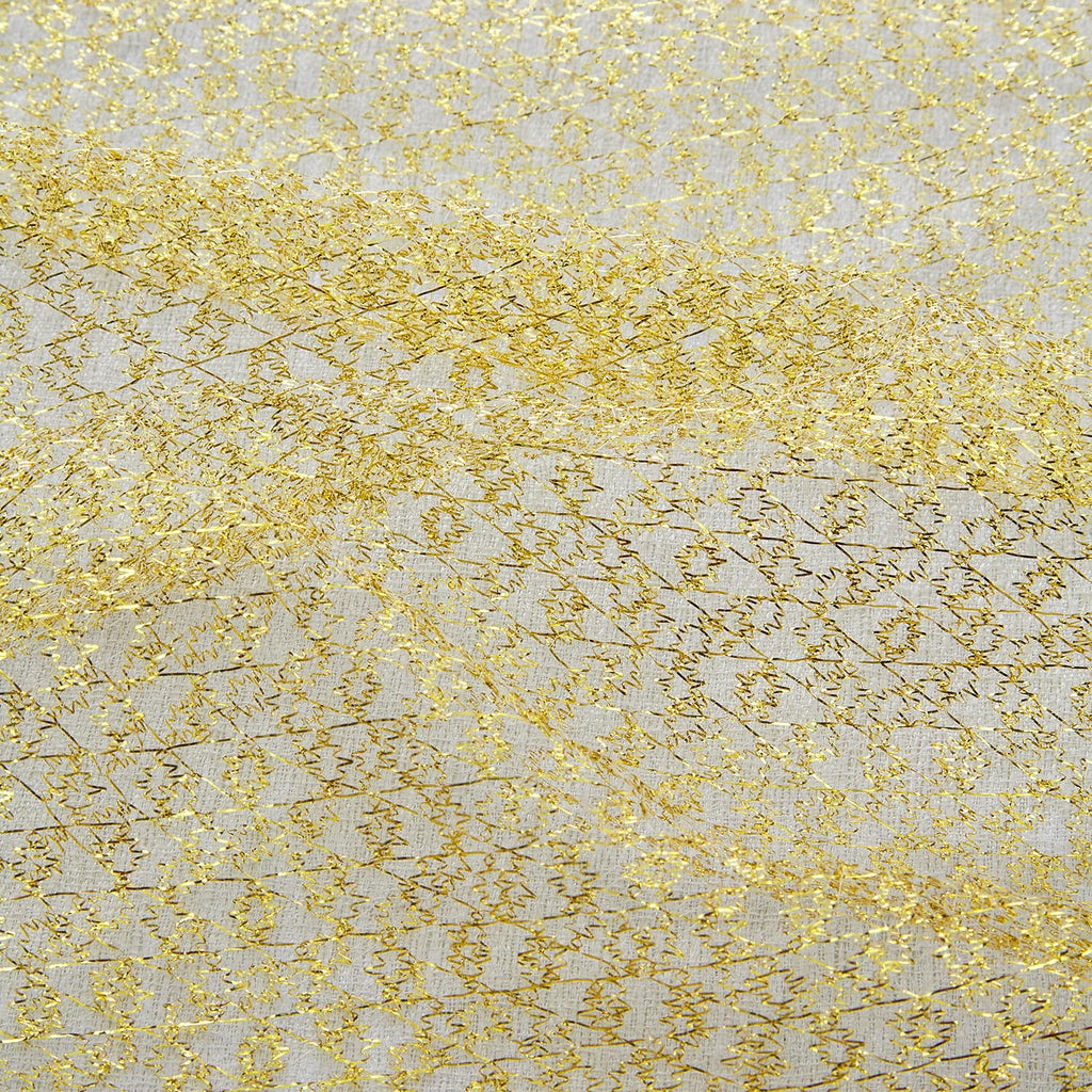 55 Inch Gold Metallic Mesh Fabric Shiny Thin Mesh Golden Stretch Net Tulle Fabric for Party Birthday Wedding Wreath