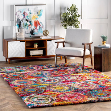 Kindra Multicolor Abstract Power Loomed Area Rug, 8' Square