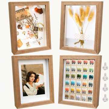 Shadow box frame 5x7 Picture Frame Cadre Photo Frames Made of Solid Wood and Real Glass Deeps 0.6in for Wall Or