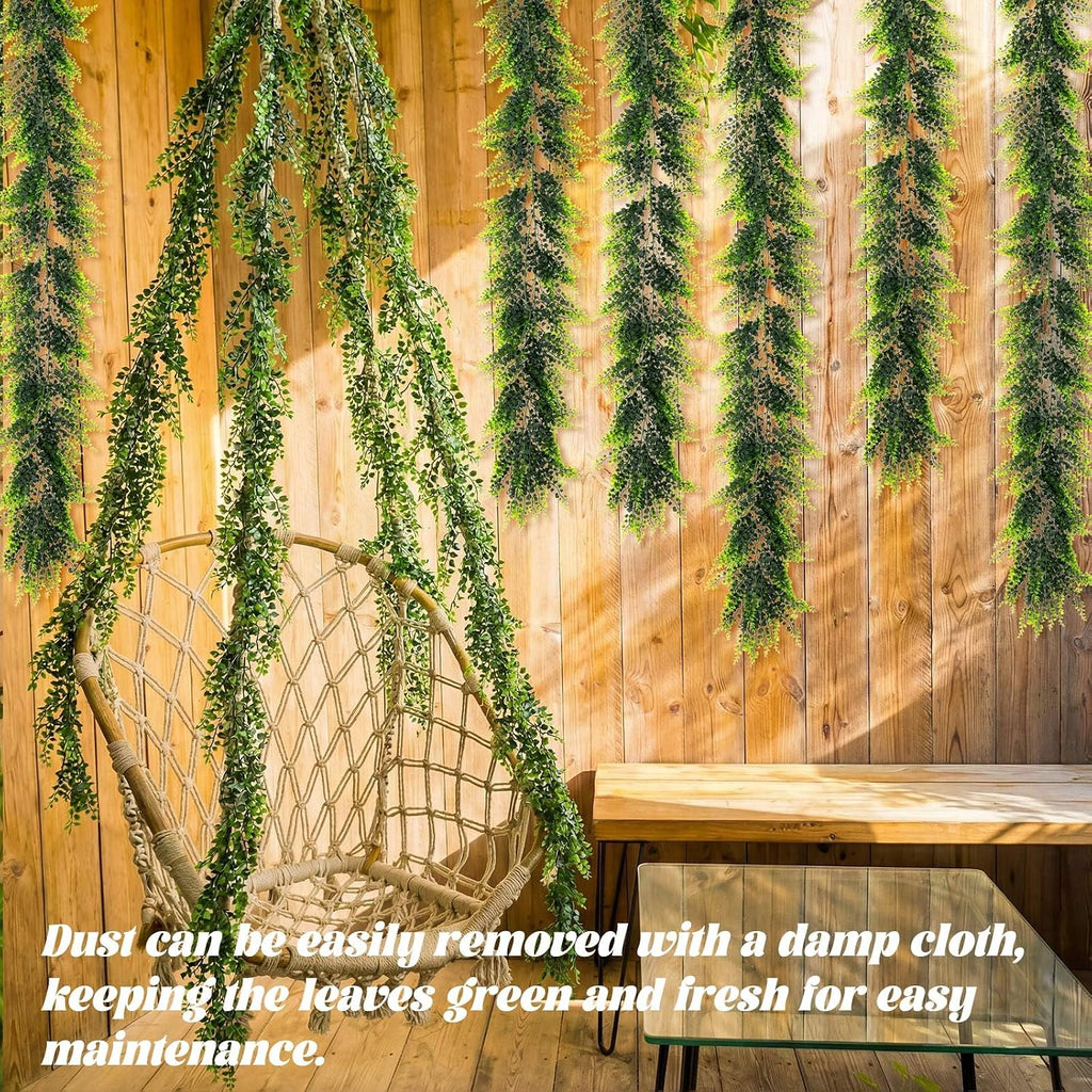 5.57ft Artificial Greenery Garland, Lifelike Fake Vines - Set of 10
