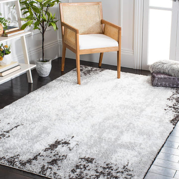 Berber Shag Collection Area Rug - 7' Square, Light Grey & Dark Grey, Non-Shedding & Easy Care, 1.25-inch Thick Ideal