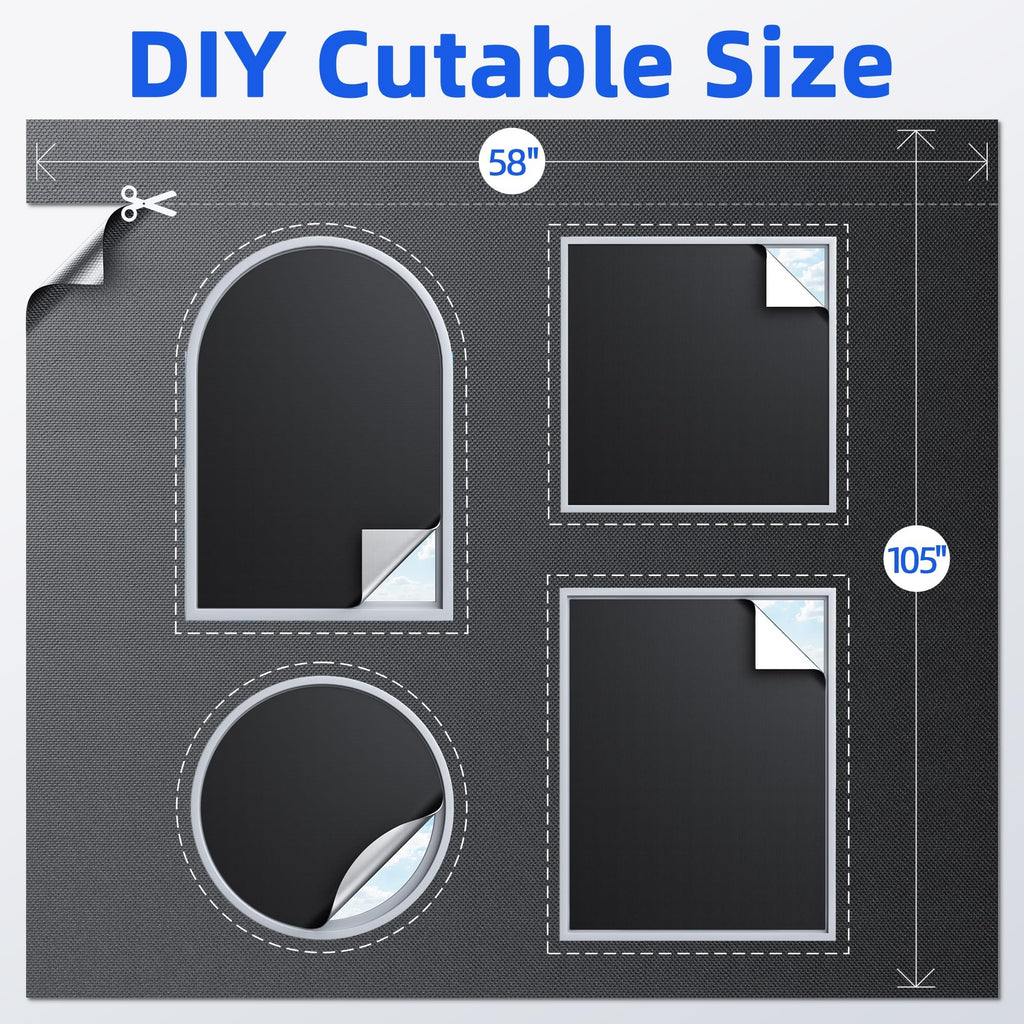 Magnetic Blackout Window Cover, Portable 100% Blackout Curtains