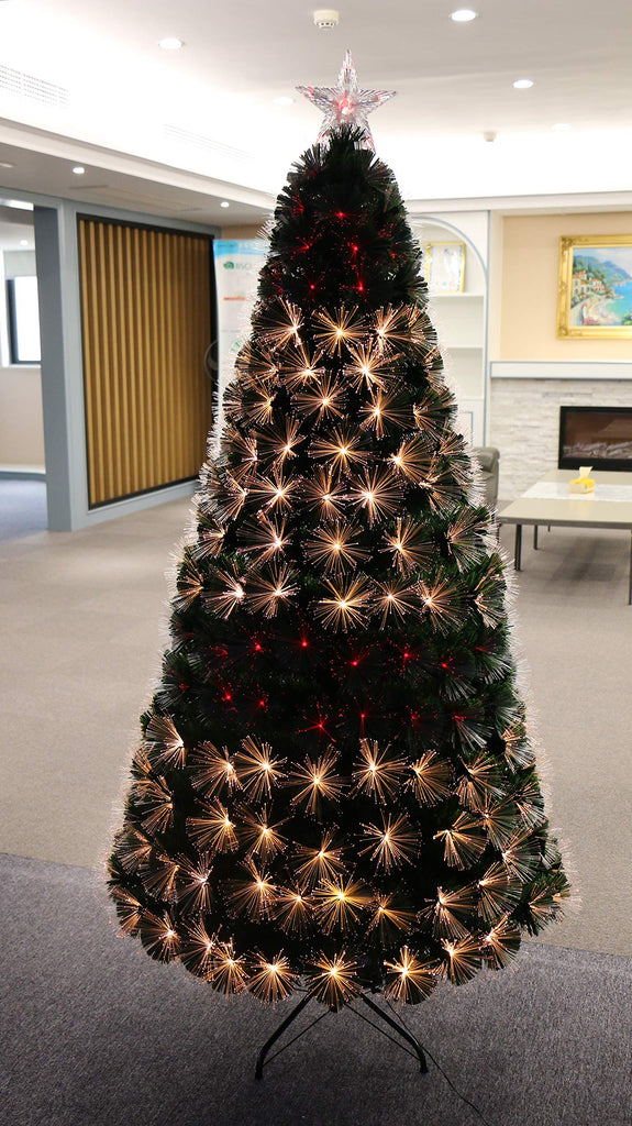 7 Foot 7 Colors Changing LED Fiber Optic Christmas Tree Pre-lit (7ft)
