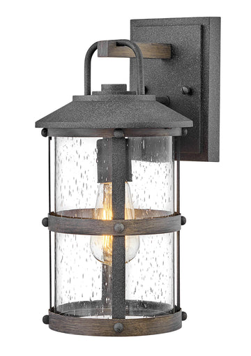 Lakehouse Small Outdoor Wall Lantern, Aged Zinc & Driftwood Gray