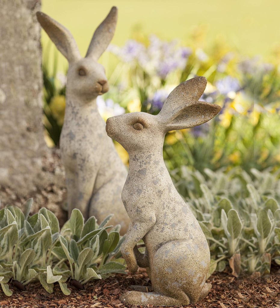 Tall Sitting Bunny Garden Sculpture - Durable, Realistic Resin Rabbit Statue for Outdoor Decor - Weather-Resistant