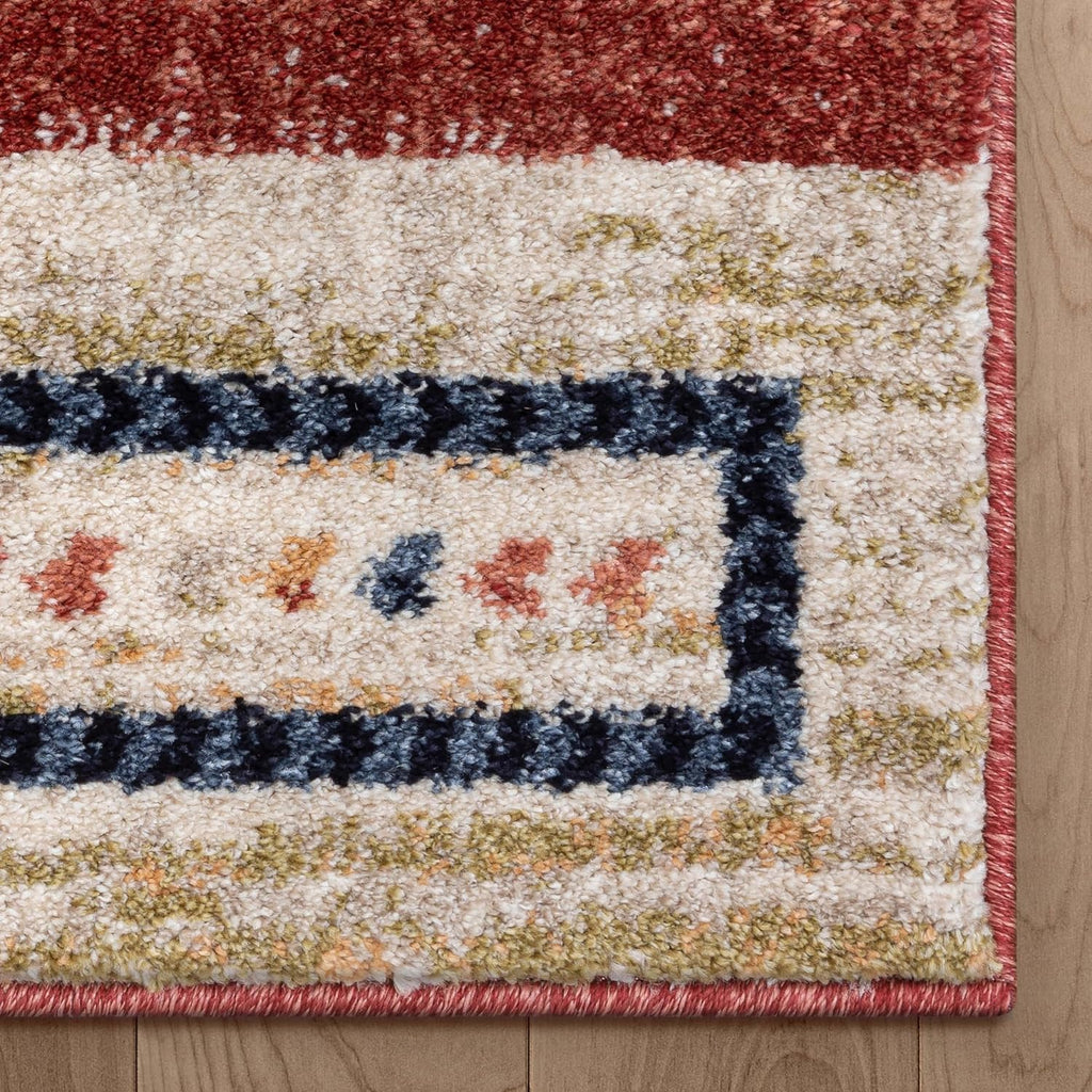 Dustin Crimson Southwestern Medallion Area Rug