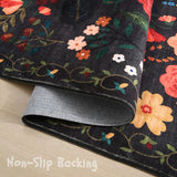 Living Room Rug 5x7 Rug Machine Washable Boho Area Rug Non Slip Floral Vintage Low Pile Large Rugs for Living Room
