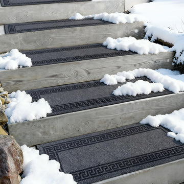 Outdoor Stair Mats 2pcs 8.5" x 30" for Dogs on Wooden Steps Treads Indoor, Winter, Non Slip Stair Runner Rug Ice