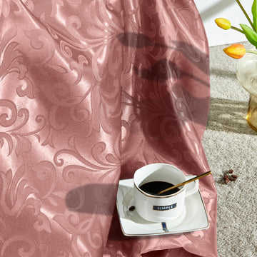 Rose Gold Jacquard Satin Fabric by The Yard, 60" Wide, 5 Yards