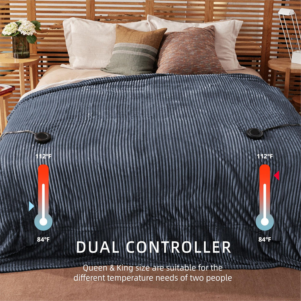 Heated Blanket, 6 Heat Levels Electric Blanket, Blue