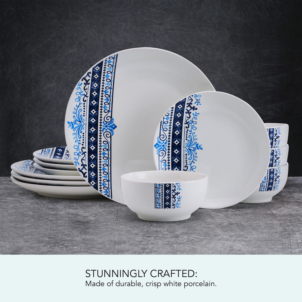 Michele 12 Piece Dinnerware Set, Service for 4, White